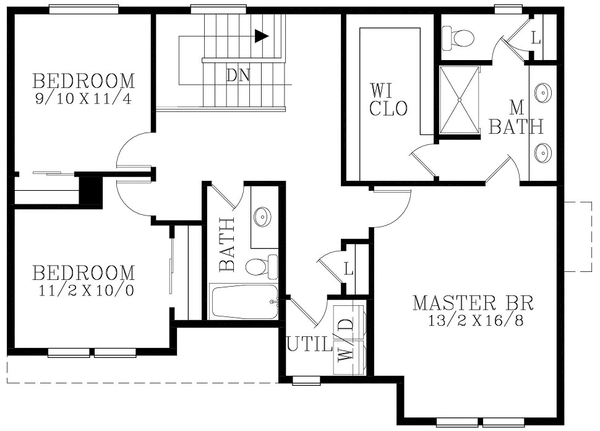 Second Floor Plan for House Plan #855561