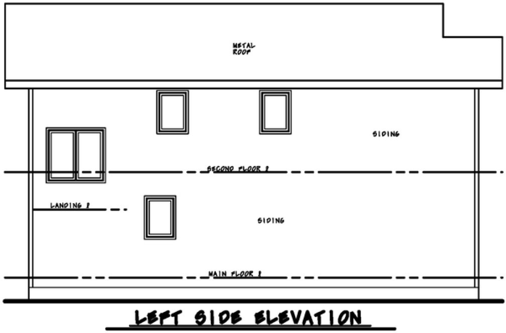 Left Elevation for House Plan #155552