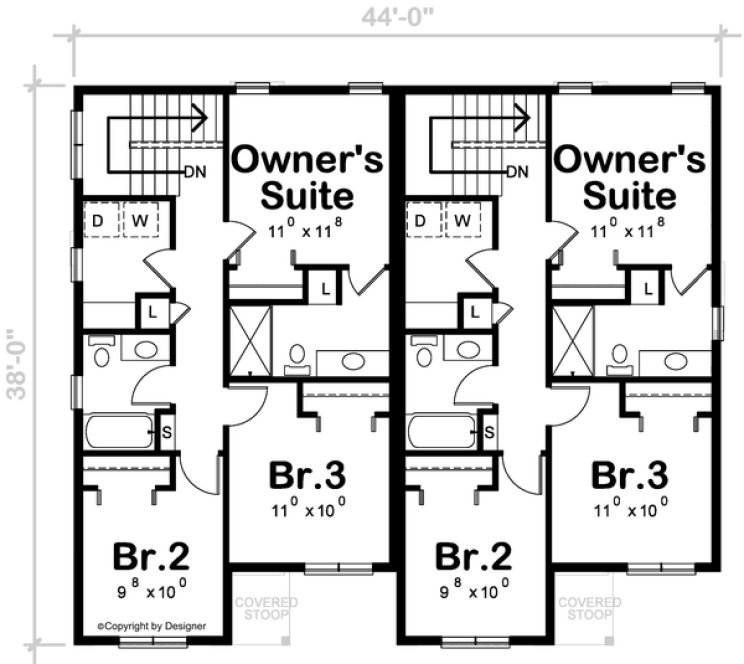 Second Floor Plan for House Plan #155552