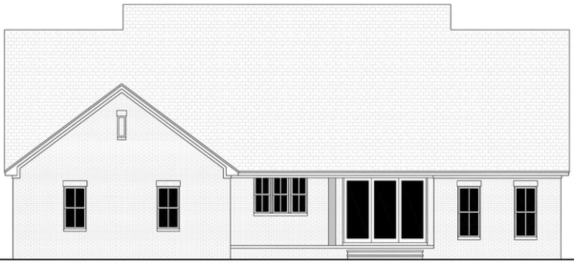 Rear Elevation for House Plan #305852