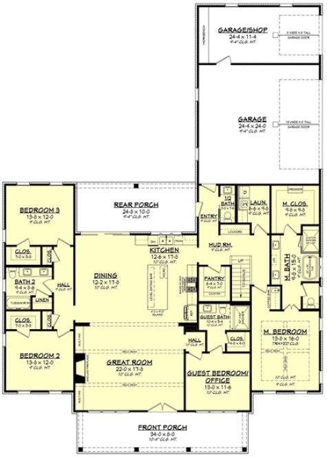 Main Floor Plan for House Plan #305852