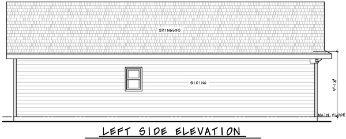 Left Elevation for House Plan #150501