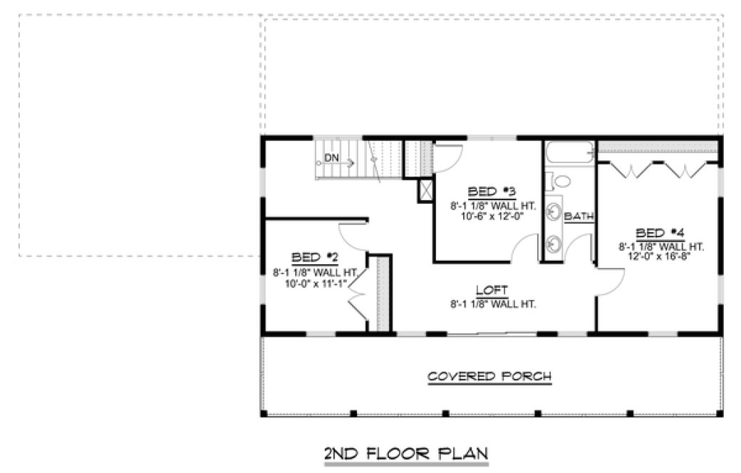 Second Floor Plan for House Plan #752932