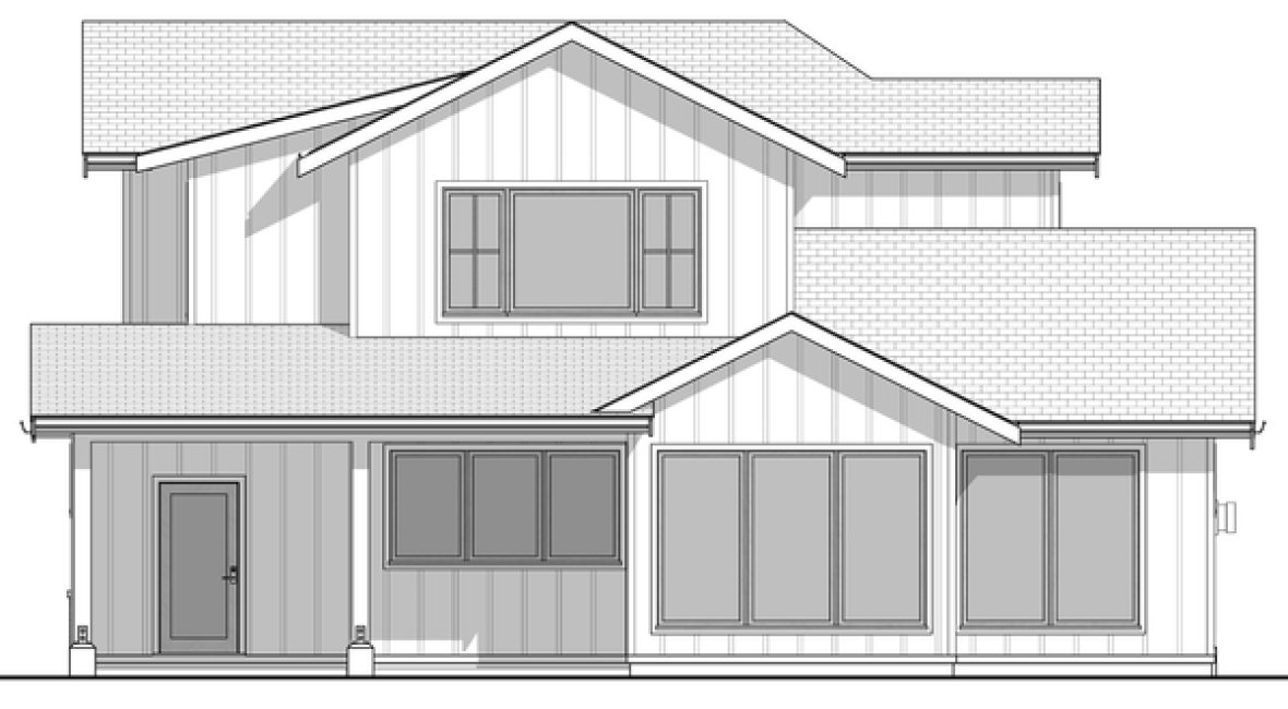 Rear Elevation for House Plan #596222