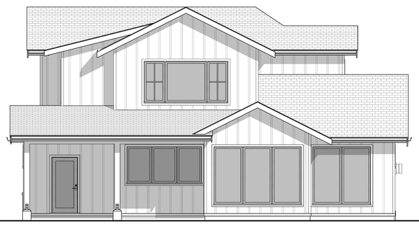 Rear Elevation for House Plan #596222