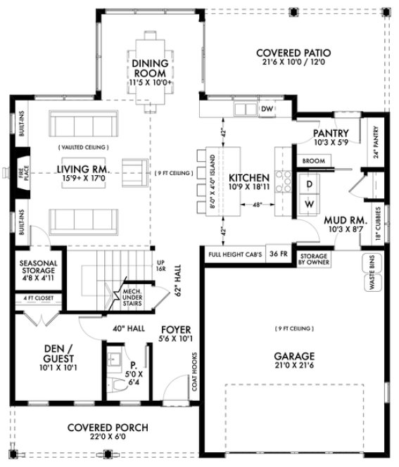 Main Floor Plan for House Plan #596222