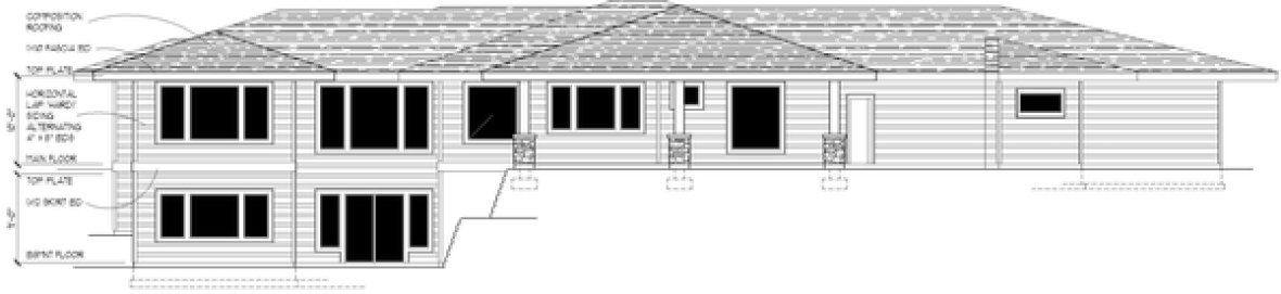 Rear Elevation for House Plan #806004