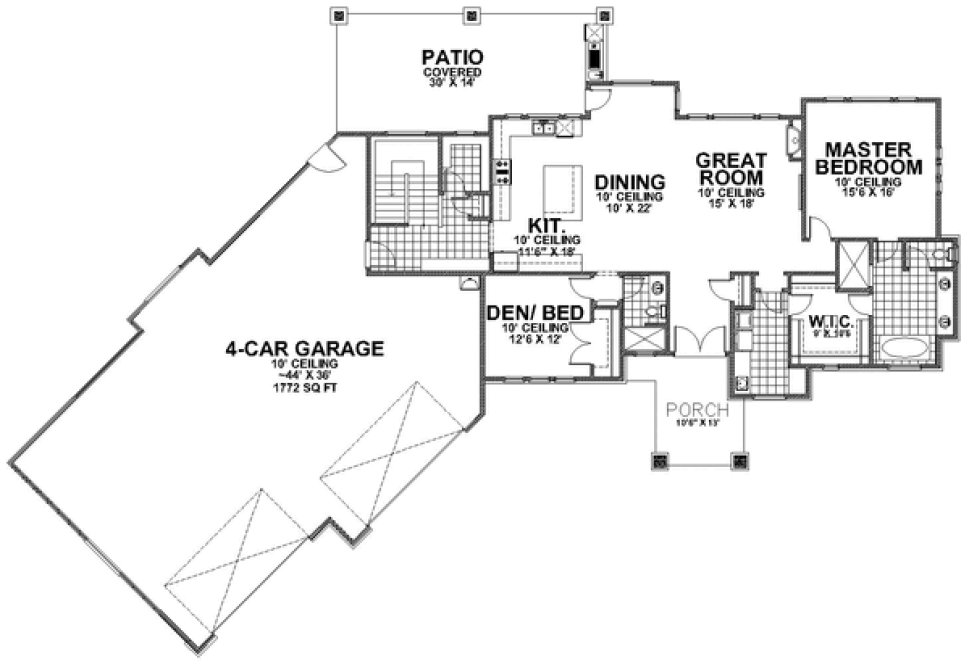Main Floor Plan for House Plan #806004