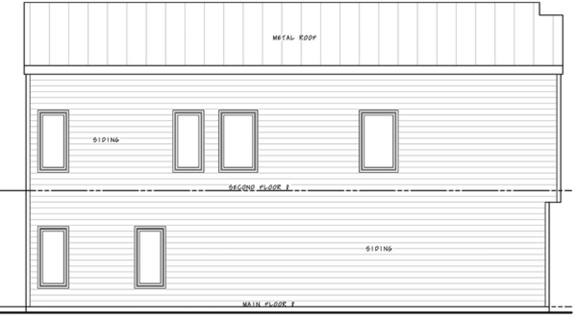 Left Elevation for House Plan #155551