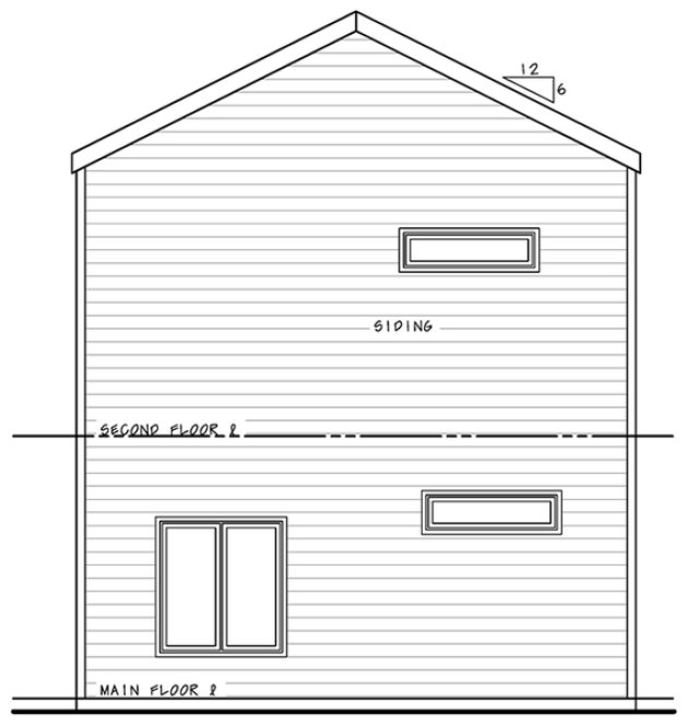 Rear Elevation for House Plan #155551