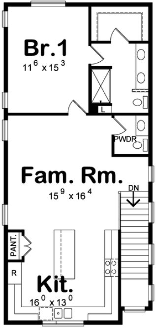 Second Floor Plan for House Plan #155551