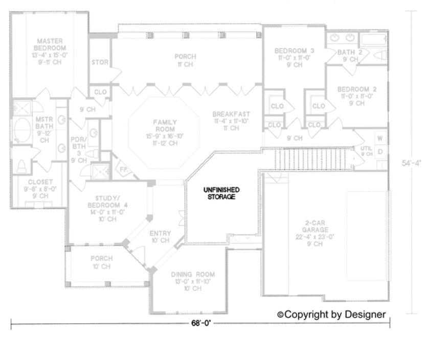 Attic Plan for House Plan #153022
