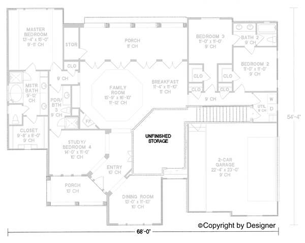 Attic Plan for House Plan #153022
