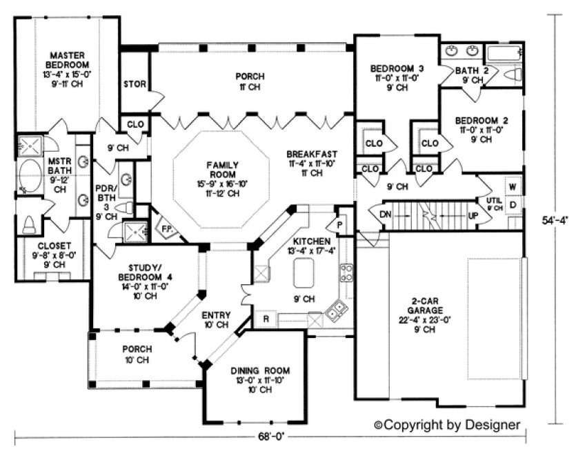 Main Floor Plan for House Plan #153022
