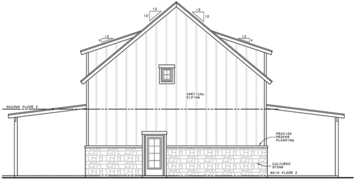 Left Elevation for House Plan #155692
