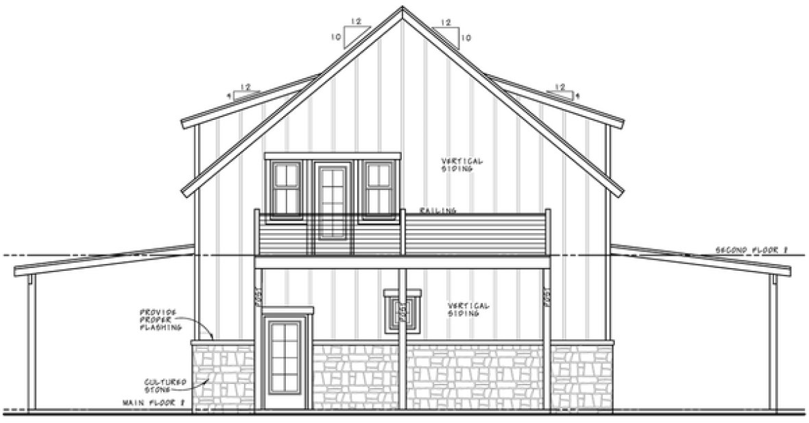 Right Elevation for House Plan #155692