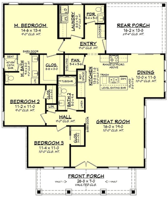 Main Floor Plan for House Plan #306951