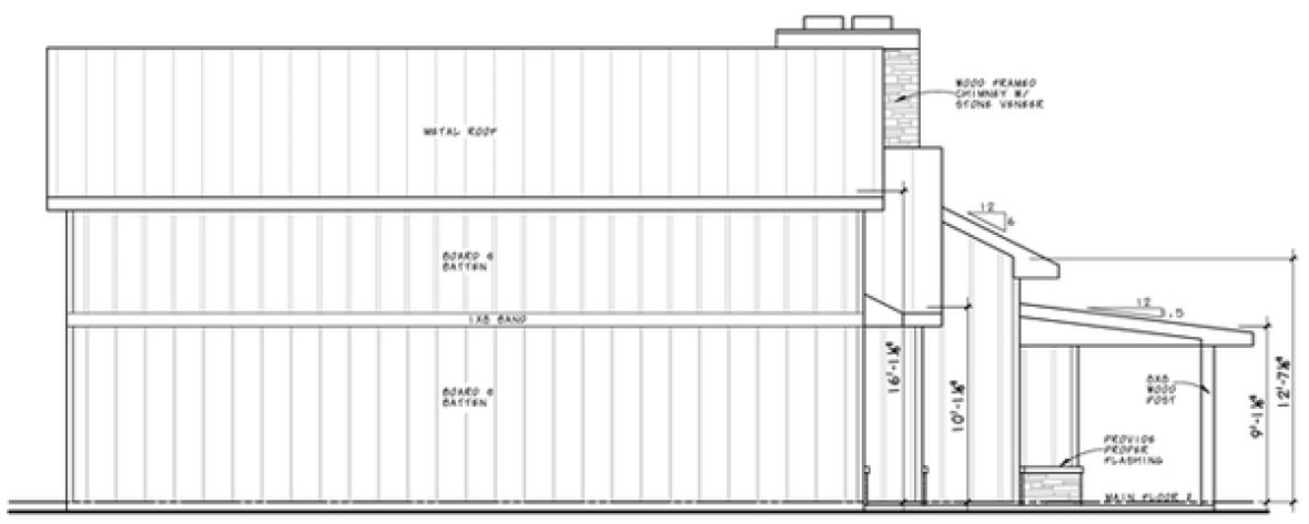 Left Elevation for House Plan #154202