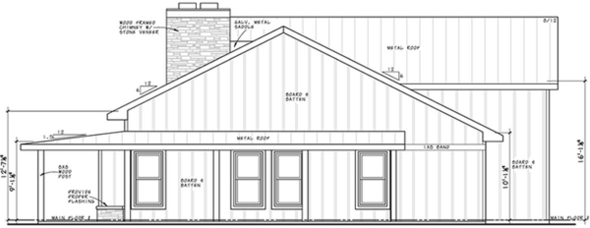 Right Elevation for House Plan #154202