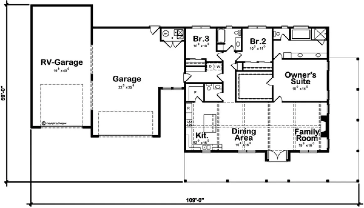 Main Floor Plan for House Plan #154202