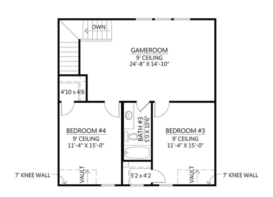 Second Floor Plan for House Plan #906072