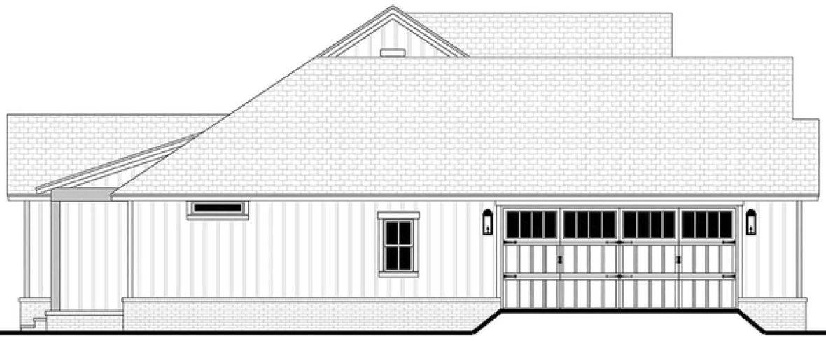Left Elevation for House Plan #302102