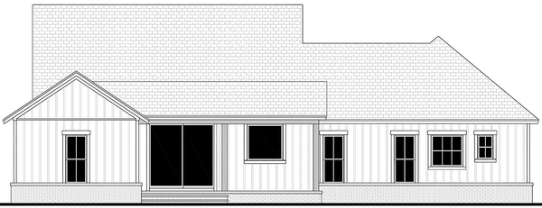 Rear Elevation for House Plan #302102