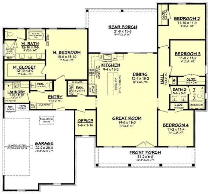 Main Floor Plan for House Plan #302102