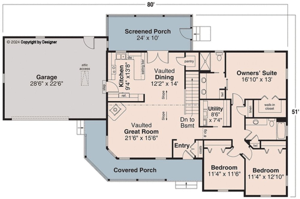 Main Floor Plan for House Plan #346871