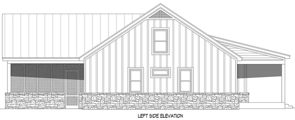 Left Elevation for House Plan #690602