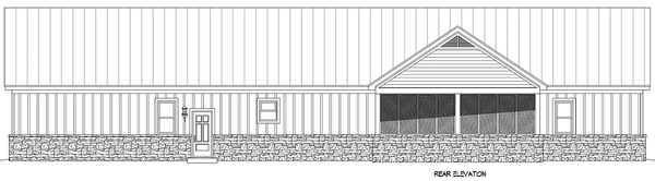 Rear Elevation for House Plan #690602