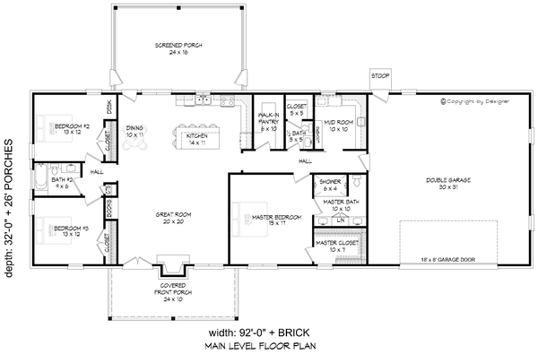 Main Floor Plan for House Plan #690602