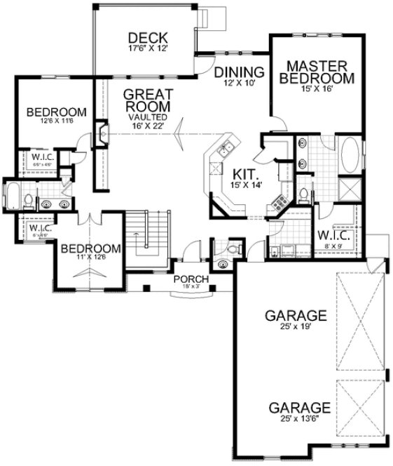 Main Floor Plan for House Plan #801402