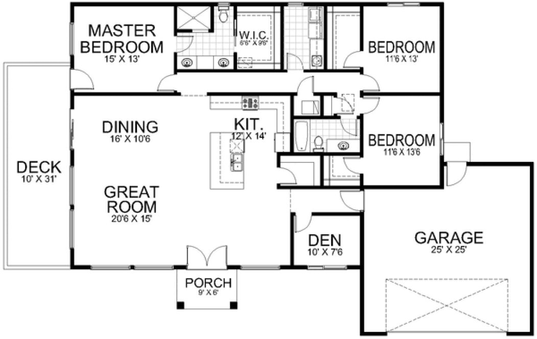 Main Floor Plan for House Plan #806902