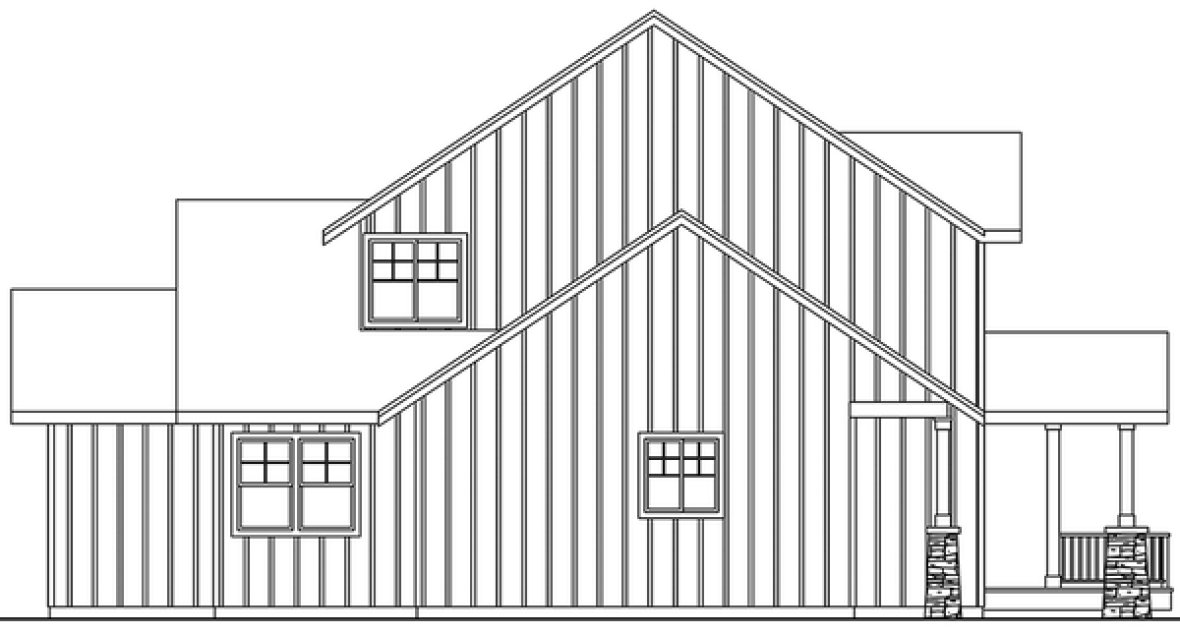 Left Elevation for House Plan #341303