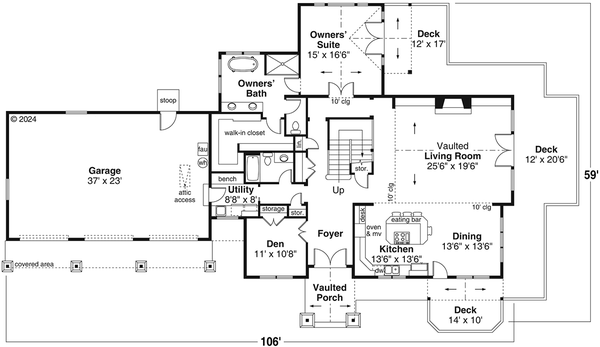 Main Floor Plan for House Plan #341303