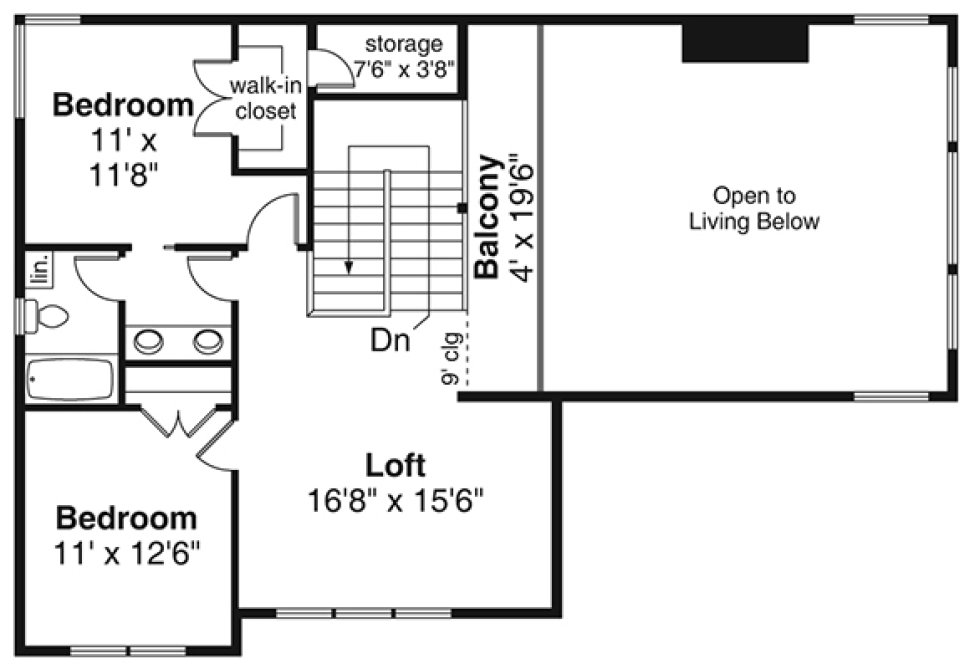 Second Floor Plan for House Plan #341303