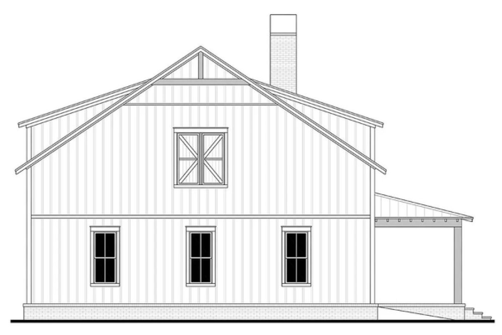 Left Elevation for House Plan #302872