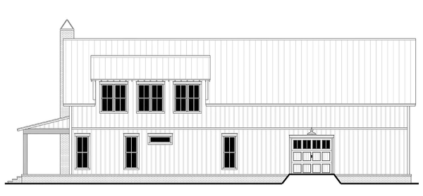Rear Elevation for House Plan #302872