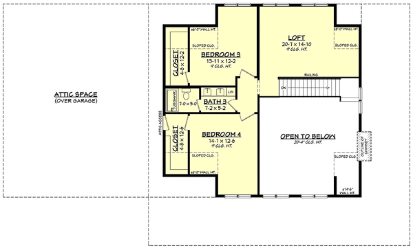 Second Floor Plan for House Plan #302872