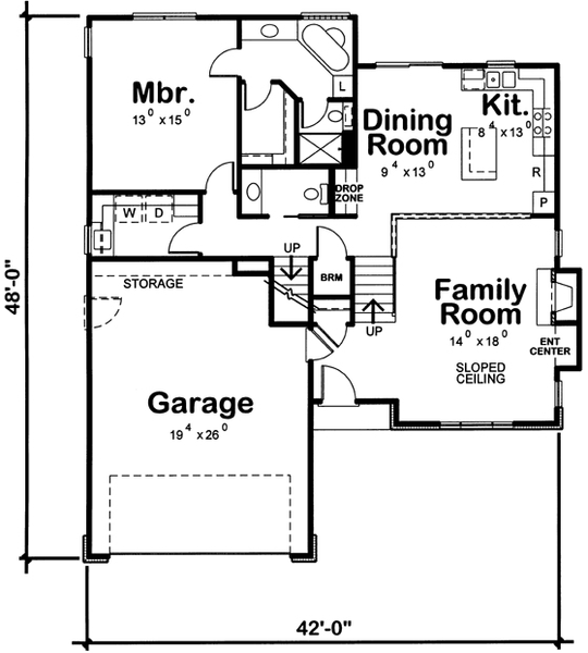 Main Floor Plan for House Plan #158361
