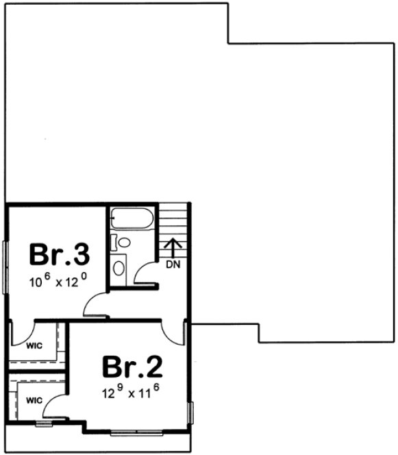 Second Floor Plan for House Plan #158361