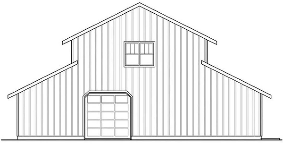 Rear Elevation for House Plan #342962