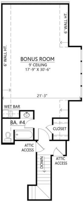 Attic Plan for House Plan #907783