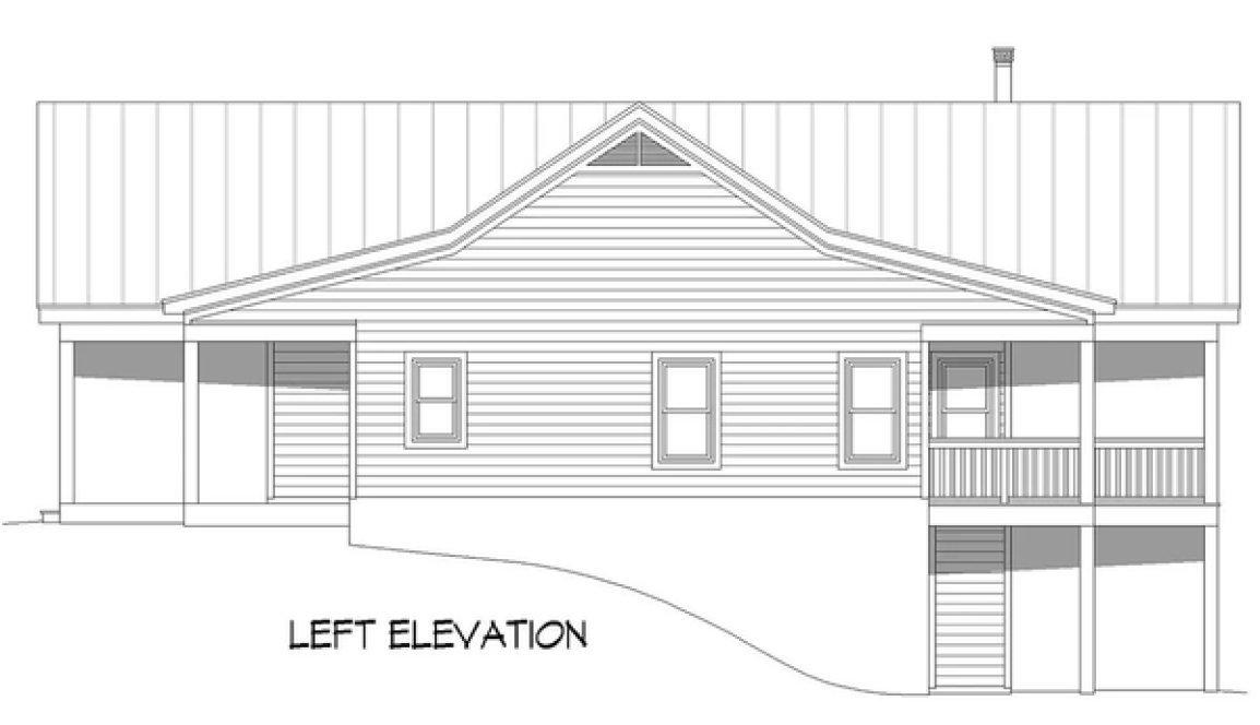 Left Elevation for House Plan #697351