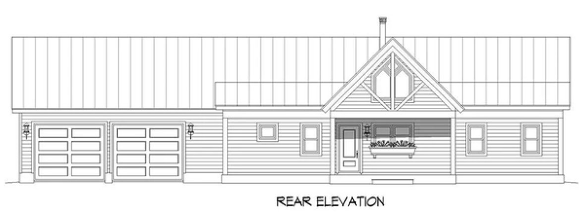 Rear Elevation for House Plan #697351