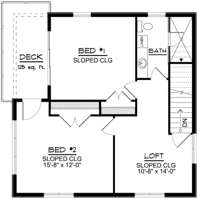 Second Floor Plan for House Plan #754770