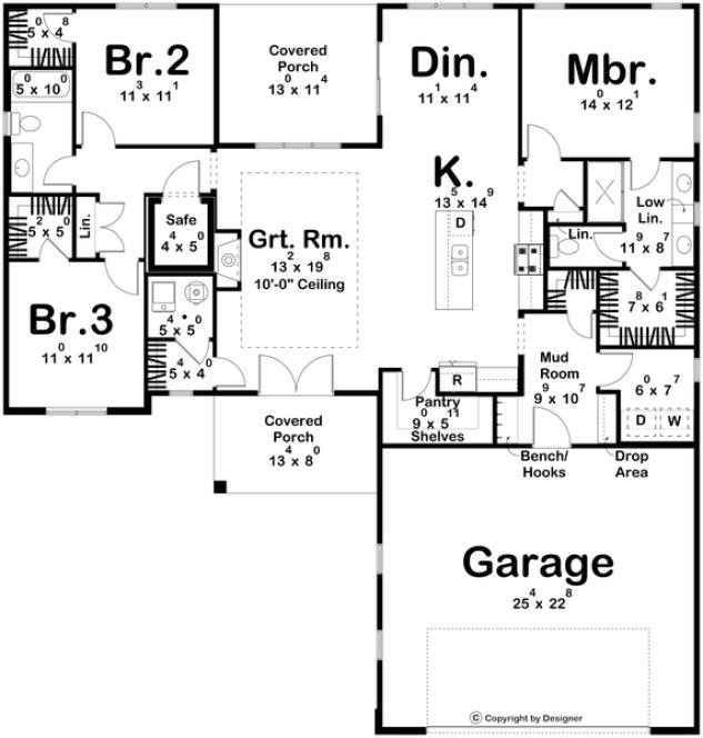 Main Floor Plan for House Plan #704071