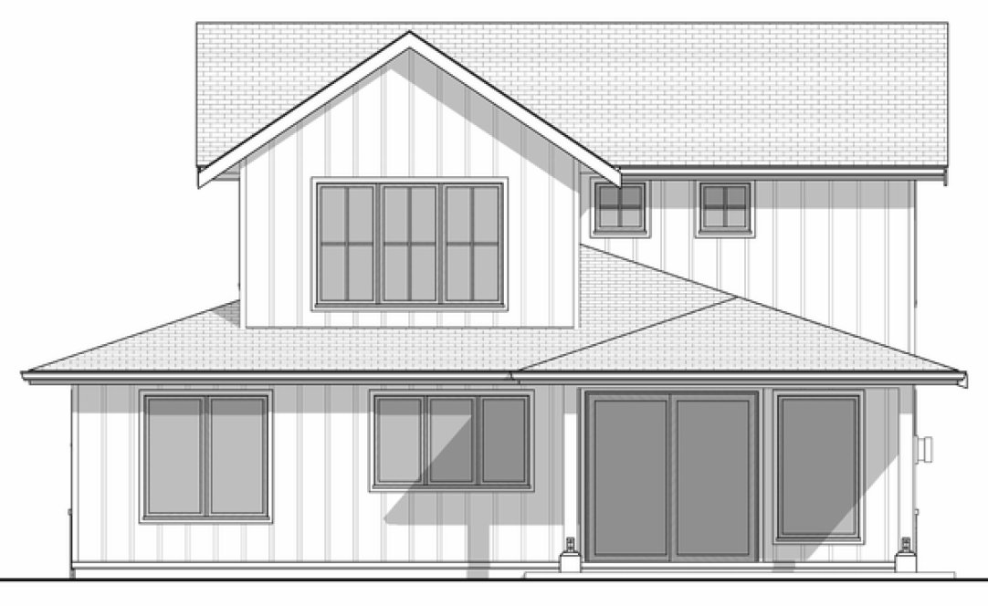 Rear Elevation for House Plan #596632