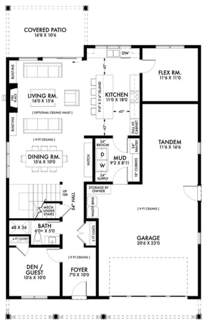 Main Floor Plan for House Plan #596632